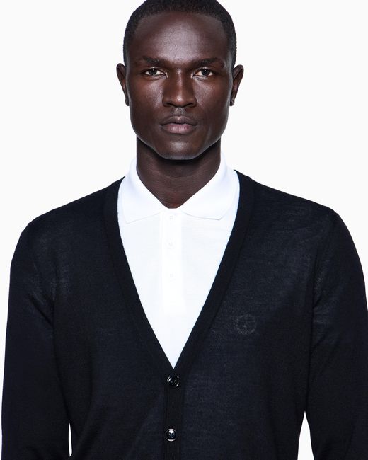 Giorgio Armani Black Cashmere Cardigan With Buttons for men
