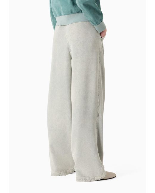 Pantalones Con Una Pinza Denim Collection De Lyocell Giorgio Armani de color White