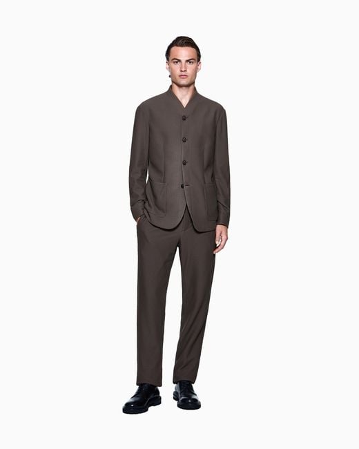 Giorgio Armani Black Flat Front Trousers for men