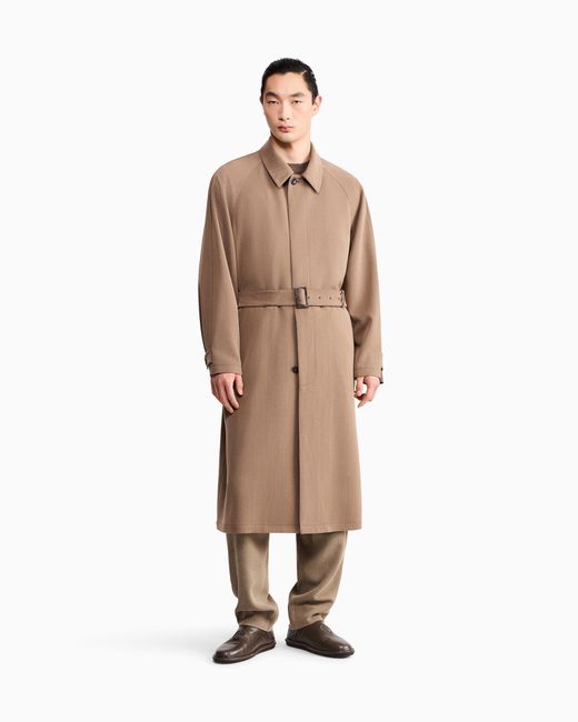 Giorgio Armani Brown Oversized Fit Trench Coat for men