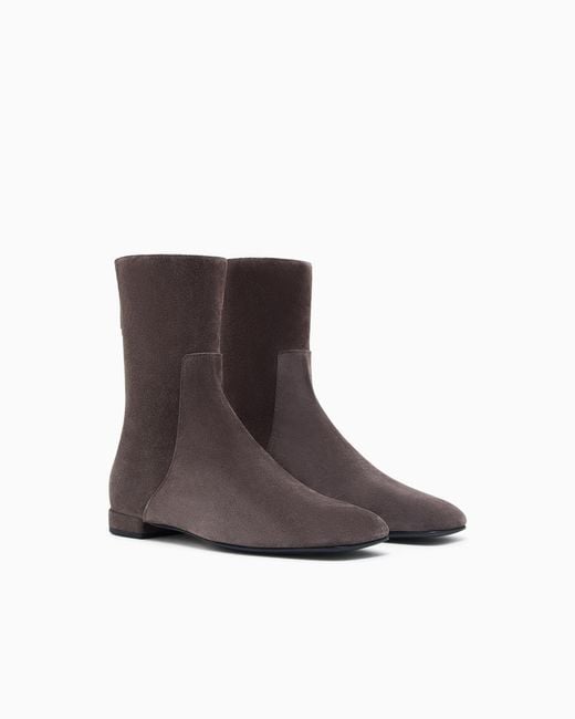 Giorgio Armani Brown Suede Ankle Boots