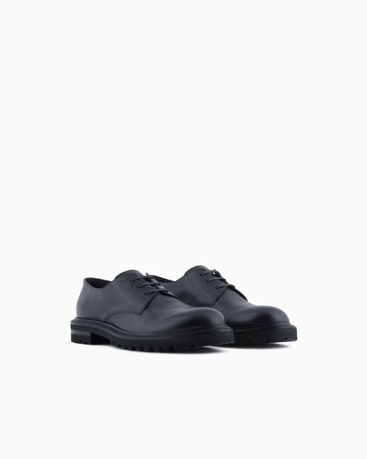 Giorgio Armani White Nappa Calfskin Derby Shoes for men