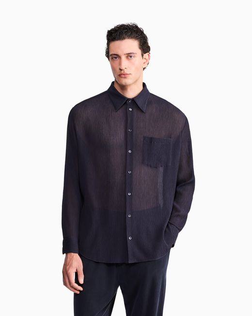 Giorgio Armani Blue Shirt Regular Fit for men