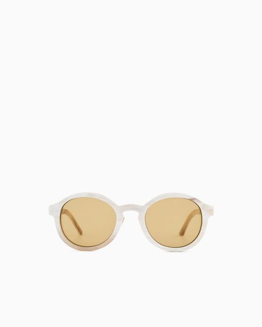Giorgio Armani White Round Sunglasses for men