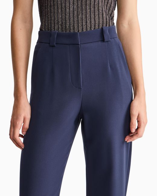 Giorgio Armani Blue Trouser Regular Fit Straight Flat Front