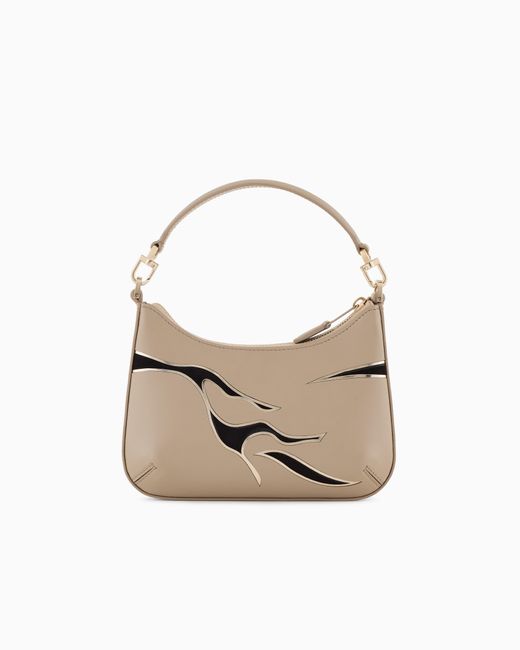 Sac À Main Mini La Prima En Cuir Avec Motif Animalier Giorgio Armani en coloris White