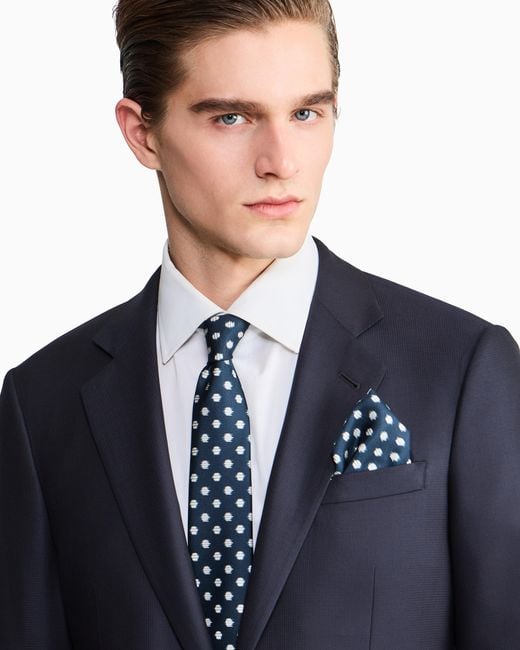Giorgio Armani White Jacquard Silk Tie for men