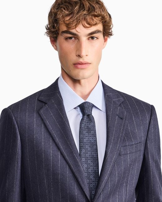 Giorgio Armani Blue Slim-Fit Single-Breasted Suit for men