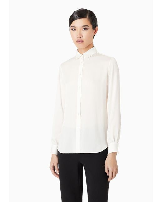 Giorgio Armani White Silk Muslin Shirt