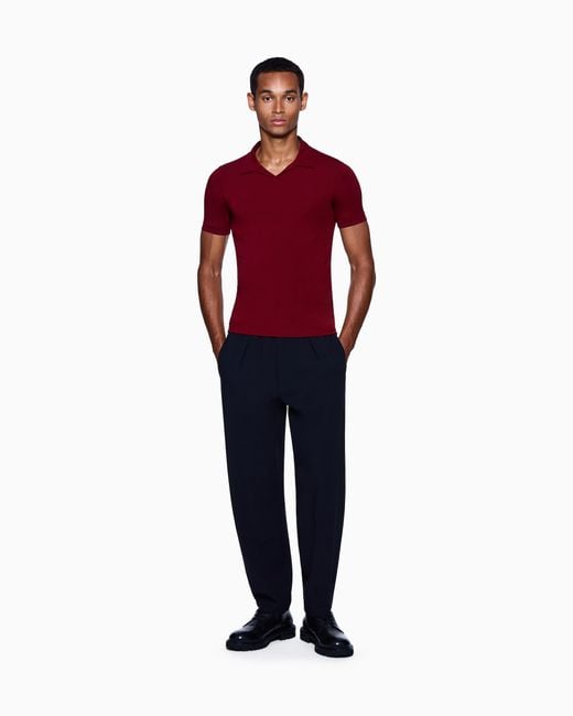 Giorgio Armani Red Stretch Polo for men