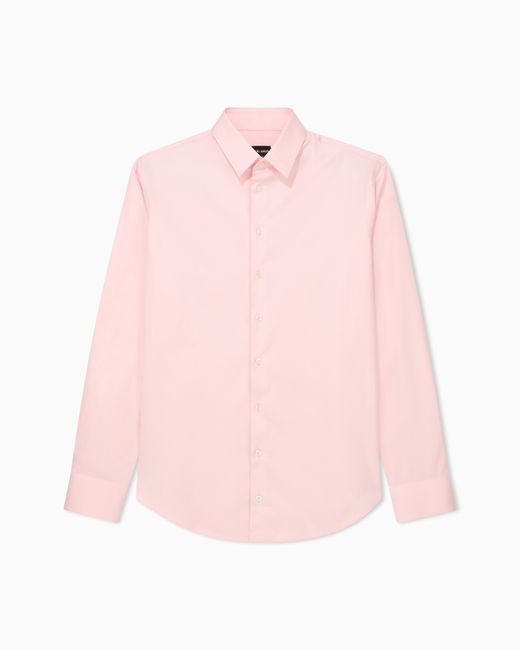 Giorgio Armani Pink Cotton Twill Shirt for men