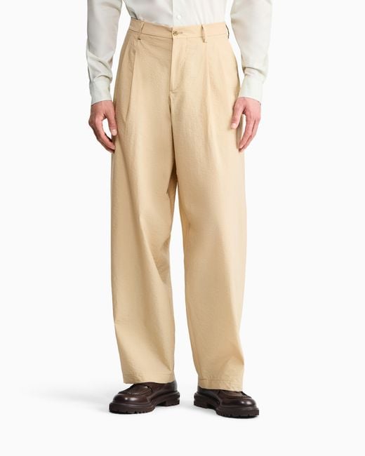 Giorgio Armani Natural Armani/Archivio Double-Pleat Trousers for men