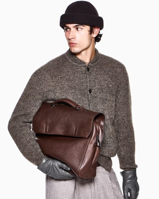Giorgio Armani Brown Cardigan Regular Fit Mohair Wool for men