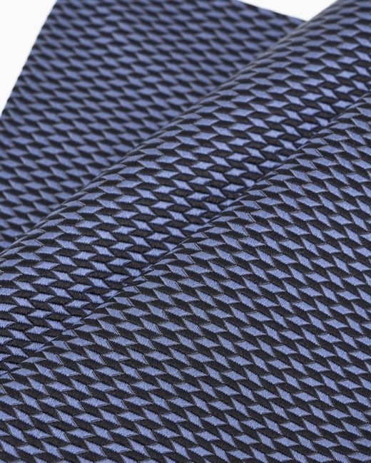 Giorgio Armani Blue Jacquard Silk Pocket Square for men