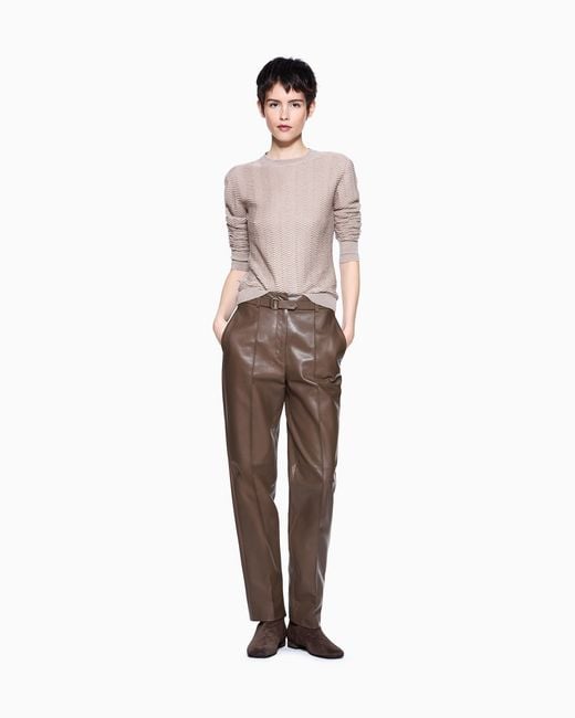 Giorgio Armani White Crew-Neck Jumper