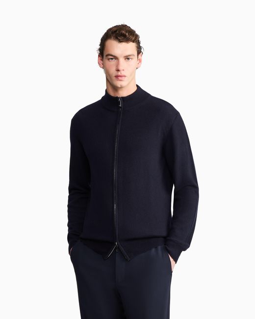 Giorgio Armani Blue Zipped Cardigan for men
