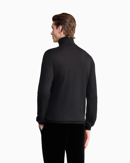 Giorgio Armani Black Cashmere Mock-Neck Jumper for men