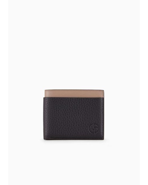 Giorgio Armani White Two-toned Leather Bifold Wallet for men