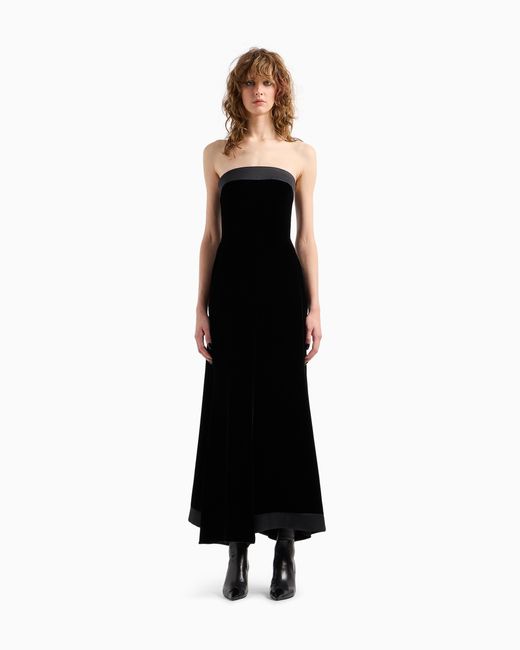 Giorgio Armani Black Bustier-Jumpsuit Aus Samt