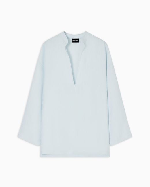 Giorgio Armani Blue Hemp Shirt