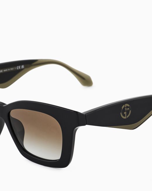 Giorgio Armani White Butterfly-Shaped Sunglasses