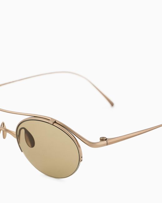 Giorgio Armani White Oval Sunglasses for men