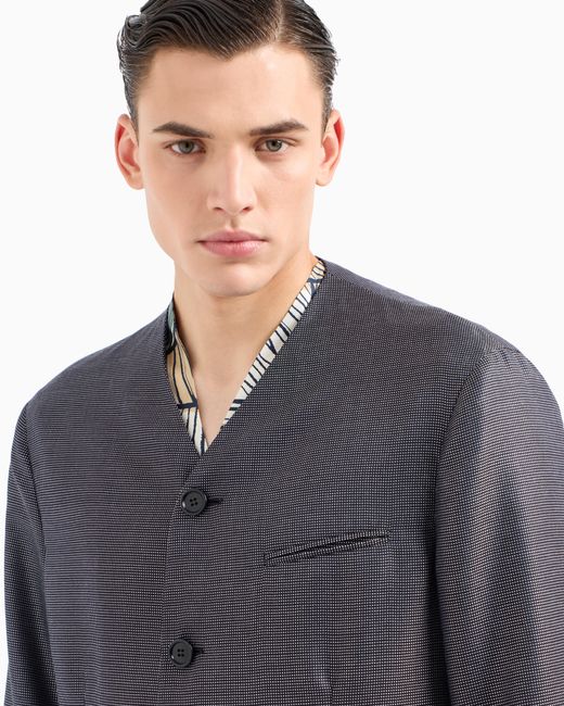 Giorgio Armani Gray Virgin Wool And Silk Single-Breasted Suit for men