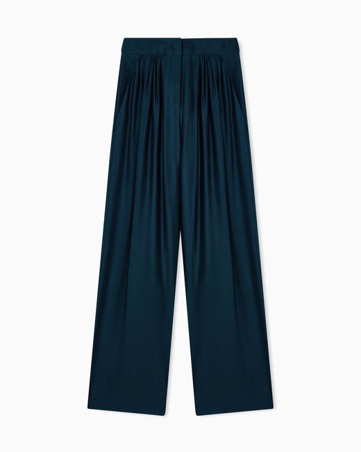 Giorgio Armani Blue Trousers With Pleats