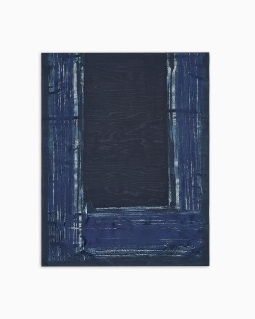 Estola De Seda Y Tejido Laminado Giorgio Armani de color Blue