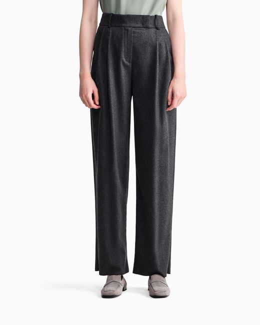 Giorgio Armani Blue Wide-Leg Trousers