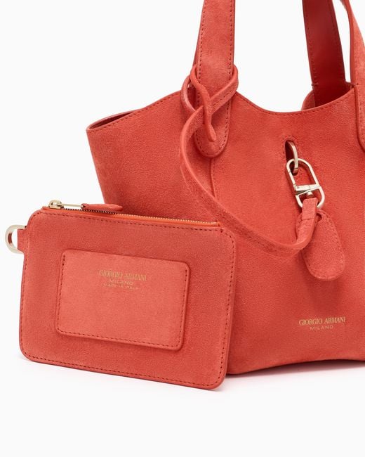 Giorgio Armani Red Small Suede Handbag