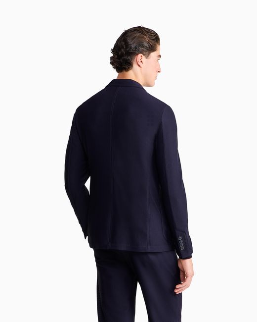 Giorgio Armani Blue Single-Breasted Jacket for men