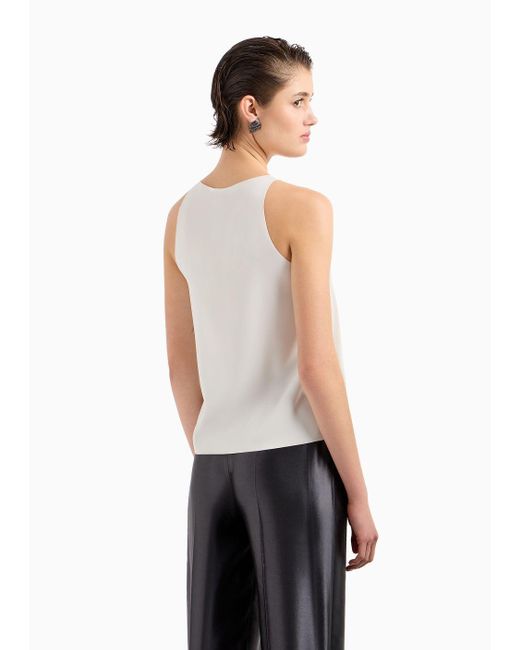 Giorgio Armani White Technical Cady Top With Side Panels