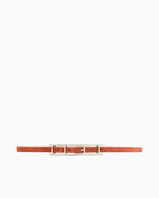 Giorgio Armani White Suede Belt