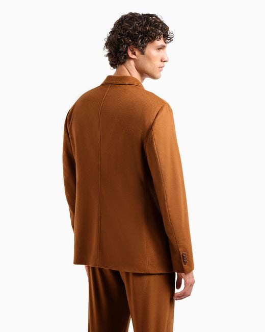 Giorgio Armani Brown Vicuña Double-Breasted Jacket for men
