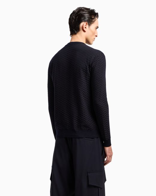 Maglia Girocollo di Giorgio Armani in Blue da Uomo