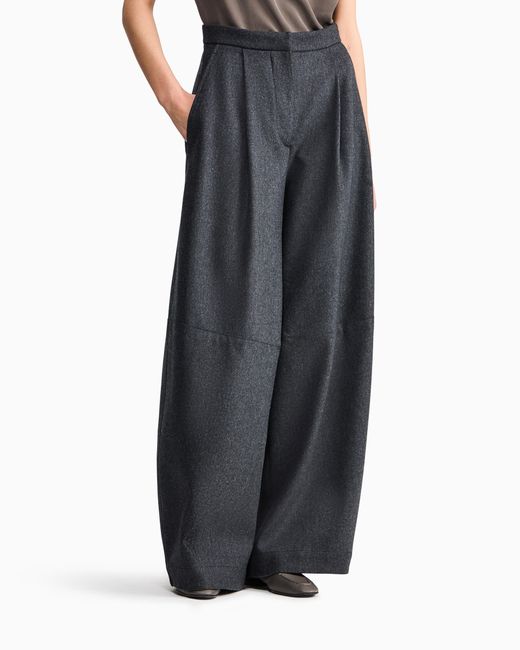 Giorgio Armani Blue Wide-Leg Trousers