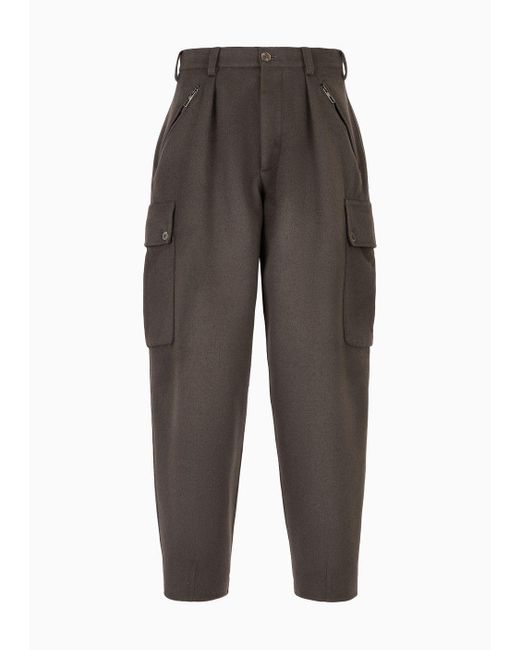 Giorgio Armani Multicolor Double-cashmere Cloth Cargo Trousers for men