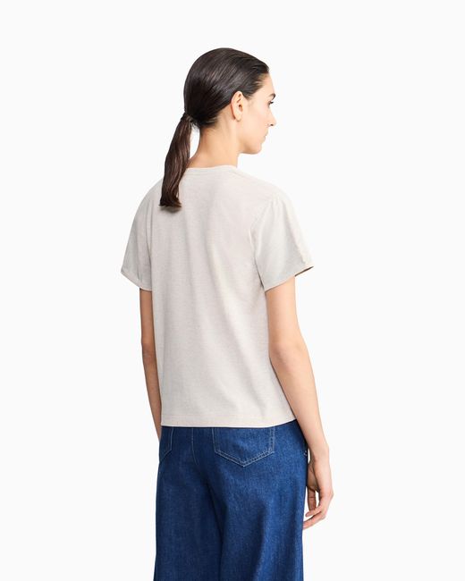 Giorgio Armani White Cotton-Blend Jersey Crew-Neck T-Shirt Denim Collection
