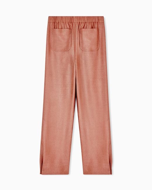 Giorgio Armani Pink Silk And Wool Trousers