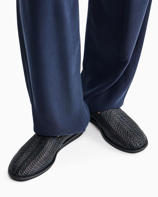 Giorgio Armani White Loafers With Cornely Embroidery for men