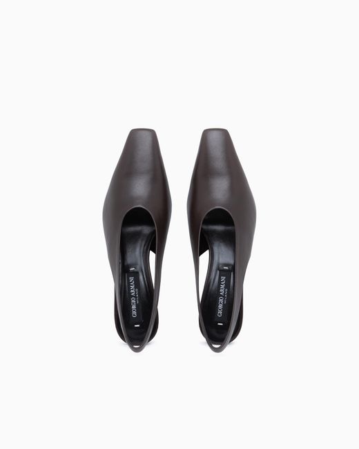 Giorgio Armani White Decollete Shoe Leather Lining And Leather Sole