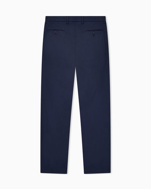 Giorgio Armani Blue Flat-Front Trousers for men