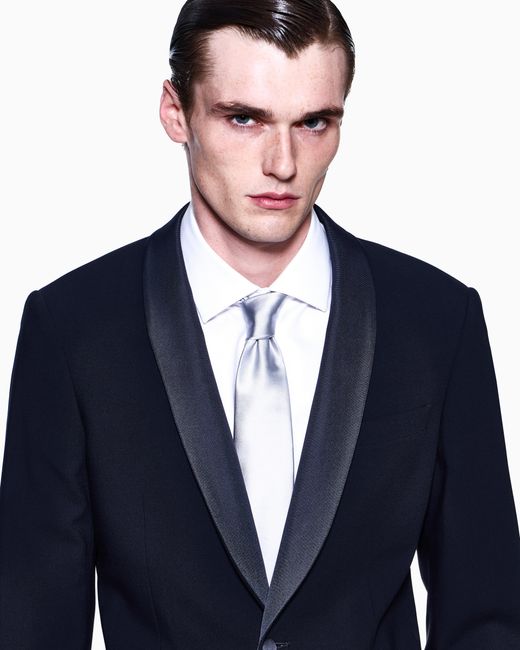 Giorgio Armani White Pure Silk Tie for men