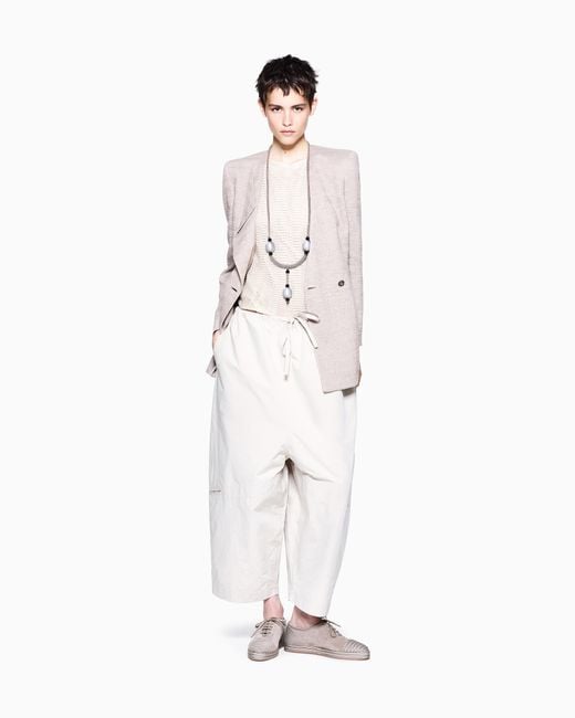 Giorgio Armani White Linen, Viscose And Silk Crêpe Single-Breasted Jacket