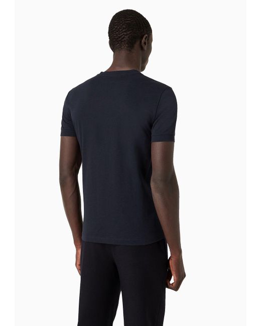 Giorgio Armani Black Borgonuovo 11 Crew-neck T-shirt In Pima Cotton Jersey for men