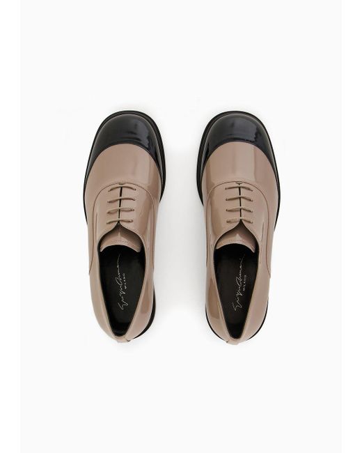 Giorgio Armani Multicolor Patent-leather Derby Shoes