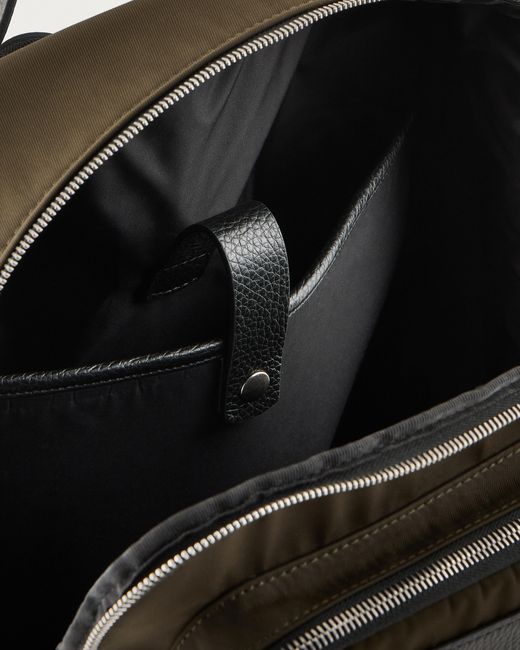 Mochila De Nailon Y Cuero Plena Flor Asv Giorgio Armani de hombre de color Black