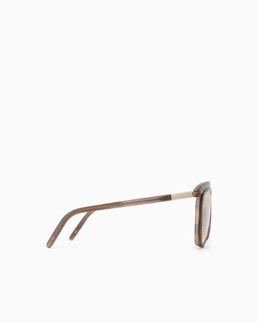 Giorgio Armani Brown Aviator Sunglasses