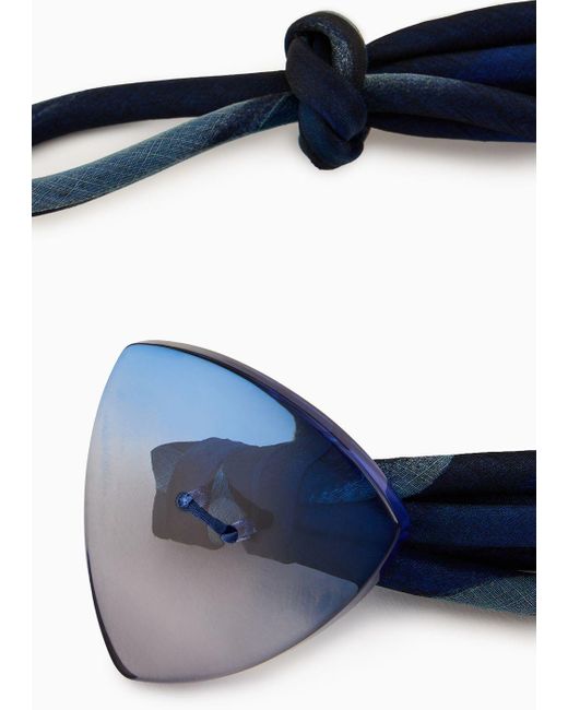 Collana Girocollo Con Elemento Centrale di Giorgio Armani in Blue